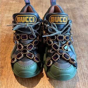 Gucci flashtrek with removable purple gems
